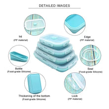 Load image into Gallery viewer, 4er-Set Zusammenklappbare Aufbewahrungsbehälter aus Silikon mit Deckel