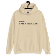 Load image into Gallery viewer, Hoodie Damen MOM, I AM A RICH MAN | Kapuzenpullover in beige