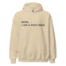 Load image into Gallery viewer, Hoodie Damen MOM, I AM A RICH MAN | Kapuzenpullover in beige