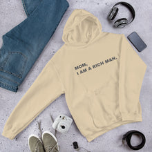 Load image into Gallery viewer, Hoodie Damen MOM, I AM A RICH MAN | Kapuzenpullover in beige