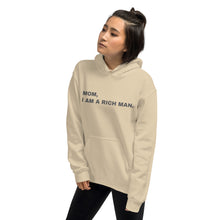 Load image into Gallery viewer, Hoodie Damen MOM, I AM A RICH MAN | Kapuzenpullover in beige