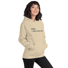 Load image into Gallery viewer, Hoodie Damen MOM, I AM A RICH MAN | Kapuzenpullover in beige