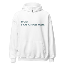 Load image into Gallery viewer, Hoodie Damen MOM, I AM A RICH MAN | Kapuzenpullover in weiß