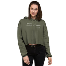 Load image into Gallery viewer, Crop-Hoodie Damen TRUST ME - I KNOW WHAT I`M DOING | schwarz & armeegrün