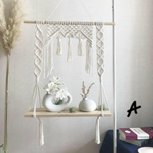 Laden Sie das Bild in den Galerie-Viewer, Boho Makramee Hängeregal | Blumenregal | Wanregal | Bohemian Style | verschiedene Ausführungen - WhiteWhiskers