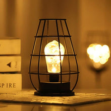 Load image into Gallery viewer, black table lamp in cage design
