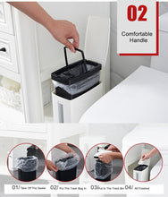 Laden Sie das Bild in den Galerie-Viewer, 3 in 1 - versteckte WC Bürste, Abfalleimer und Mülltütenlagerung - stylisch & nützlich - WhiteWhiskers