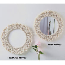 Laden Sie das Bild in den Galerie-Viewer, Bohemian Makramee Spiegel rund | Boho Style | beige| wahlweise mit oder ohne Spiegel - WhiteWhiskers