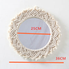 Laden Sie das Bild in den Galerie-Viewer, Bohemian Makramee Spiegel rund | Boho Style | beige| wahlweise mit oder ohne Spiegel - WhiteWhiskers