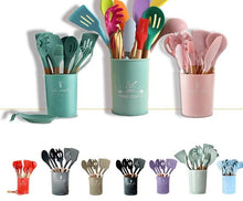 Laden Sie das Bild in den Galerie-Viewer, Silikon Kochgeschirr / Küchenset 12-teilig inkl Box - Küchenutensilien in verschiedene Pastellfarben - WhiteWhiskers