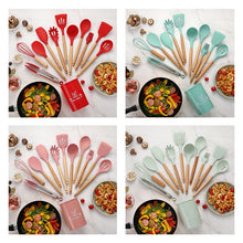 Laden Sie das Bild in den Galerie-Viewer, Silikon Kochgeschirr / Küchenset 12-teilig inkl Box - Küchenutensilien in verschiedene Pastellfarben - WhiteWhiskers