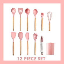 Laden Sie das Bild in den Galerie-Viewer, Silikon Kochgeschirr / Küchenset 12-teilig inkl Box - Küchenutensilien in verschiedene Pastellfarben - WhiteWhiskers