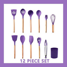 Laden Sie das Bild in den Galerie-Viewer, Silikon Kochgeschirr / Küchenset 12-teilig inkl Box - Küchenutensilien in verschiedene Pastellfarben - WhiteWhiskers