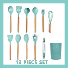 Laden Sie das Bild in den Galerie-Viewer, Silikon Kochgeschirr / Küchenset 12-teilig inkl Box - Küchenutensilien in verschiedene Pastellfarben - WhiteWhiskers