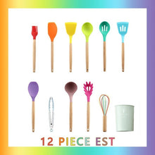 Laden Sie das Bild in den Galerie-Viewer, Silikon Kochgeschirr / Küchenset 12-teilig inkl Box - Küchenutensilien in verschiedene Pastellfarben - WhiteWhiskers
