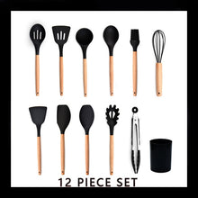 Laden Sie das Bild in den Galerie-Viewer, Silikon Kochgeschirr / Küchenset 12-teilig inkl Box - Küchenutensilien in verschiedene Pastellfarben - WhiteWhiskers