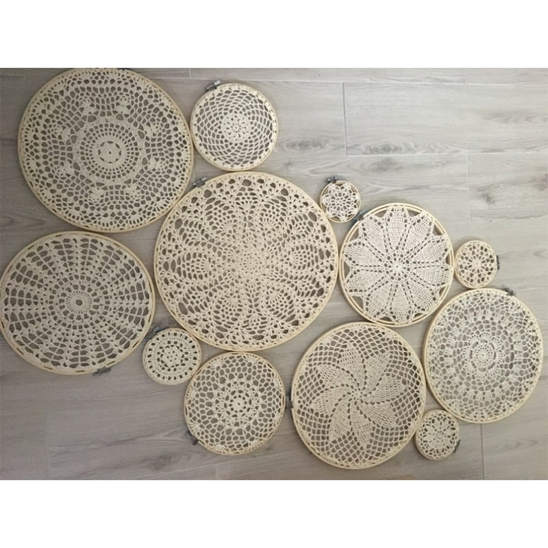 traumfänger bambus 9-teiliges Bambus Ringe Set