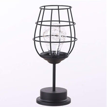 Load image into Gallery viewer, black table lamp in cage design