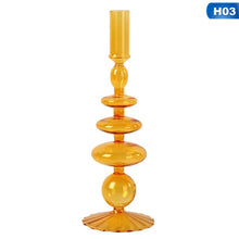 Load image into Gallery viewer, glass candlestick in orange | different designs