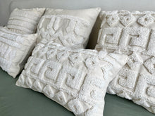 Load image into Gallery viewer, Boho macrame cushion covers in white
