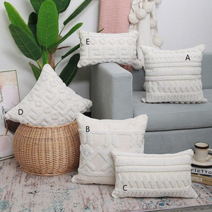 Boho macrame cushion covers in white