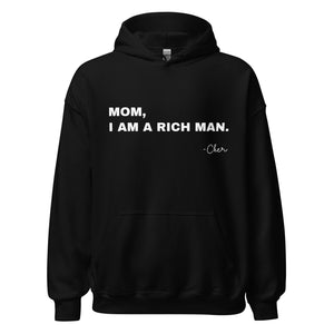 Hoodie Damen MOM, I AM A RICH MAN | Kapuzenpullover in schwarz