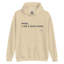 Load image into Gallery viewer, Hoodie Damen MOM, I AM A RICH MAN | Kapuzenpullover in beige
