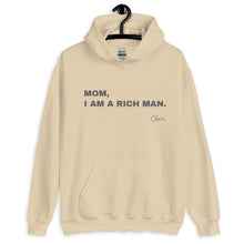 Load image into Gallery viewer, Hoodie Damen MOM, I AM A RICH MAN | Kapuzenpullover in beige
