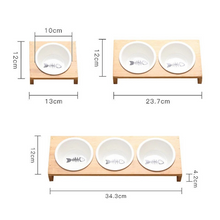 Load image into Gallery viewer, Cat feeding bar with bowls - 1, 2 or 3 feeding stations
