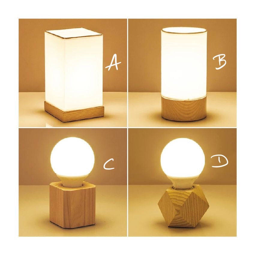 Nordische Tischlampe aus Holz in verschiedenen Formen - nordic lamp - WhiteWhiskers