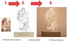 Laden Sie das Bild in den Galerie-Viewer, Personalisierte 3D Fotolampe | mit eigenem Bild und Gravur
