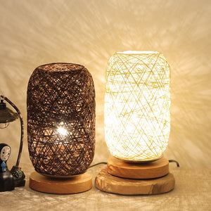Rattan style table lamp