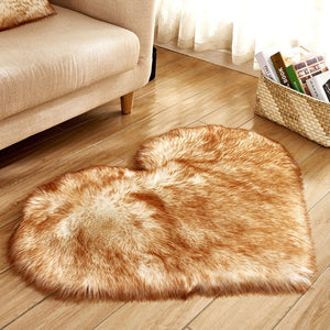 fluffy heart shaped rug