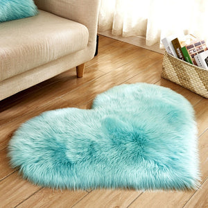 fluffy heart shaped rug