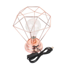 Load image into Gallery viewer, Lampe rosa | USB Anschluss Deko Tischlampe metallic Nachtlampe nordic Glühbirne - WhiteWhiskers
