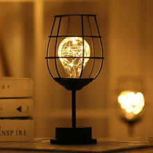 Load image into Gallery viewer, black table lamp in cage design
