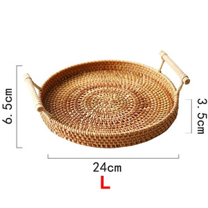 All-round serving tray made of rattan - for serving, storage & decoration