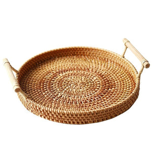 All-round serving tray made of rattan - for serving, storage & decoration
