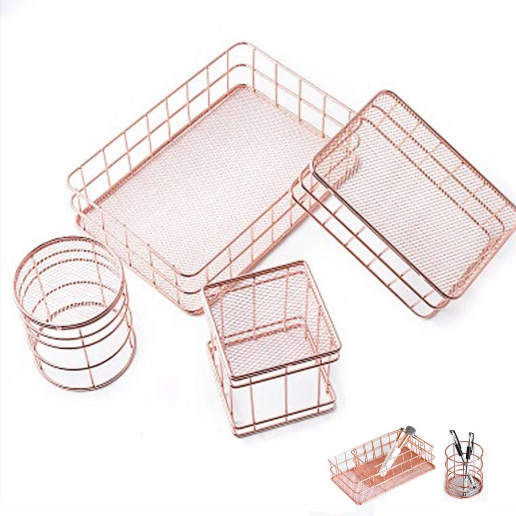 rosegold aufbewahrung Aufbewahrungskörbe rosa gold Spar Set