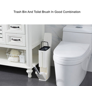 3 in 1 - versteckte WC Bürste, Abfalleimer und Mülltütenlagerung - stylisch & nützlich - WhiteWhiskers