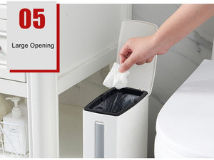 3 in 1 - versteckte WC Bürste, Abfalleimer und Mülltütenlagerung - stylisch & nützlich - WhiteWhiskers