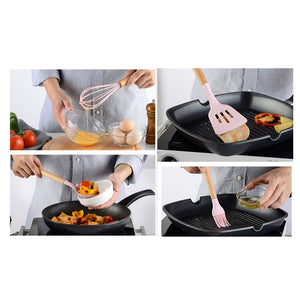 Silikon Kochgeschirr / Küchenset 12-teilig inkl Box - Küchenutensilien in verschiedene Pastellfarben - WhiteWhiskers