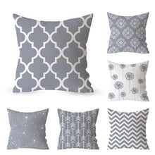 Load image into Gallery viewer, geometric pillowcases | gray 45x45 cm
