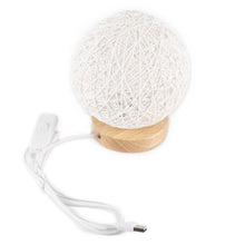 Load image into Gallery viewer, round rattan table lamp in white
