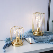 Load image into Gallery viewer, golden table lamp &quot;cage&quot; | Geometric design
