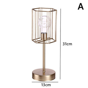golden table lamp "cage" | Geometric design