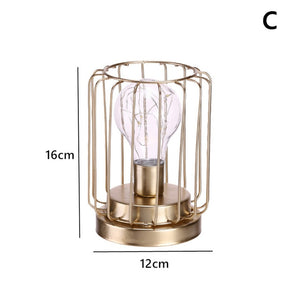 golden table lamp "cage" | Geometric design