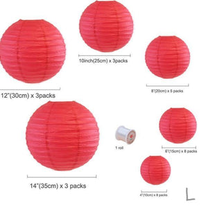 30x paper lanterns - large color selection