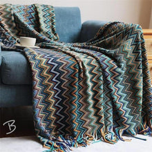 Load image into Gallery viewer, Mediterranean boho blanket for the summer
