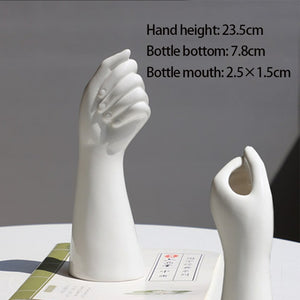 white ceramic vase "hand vase"